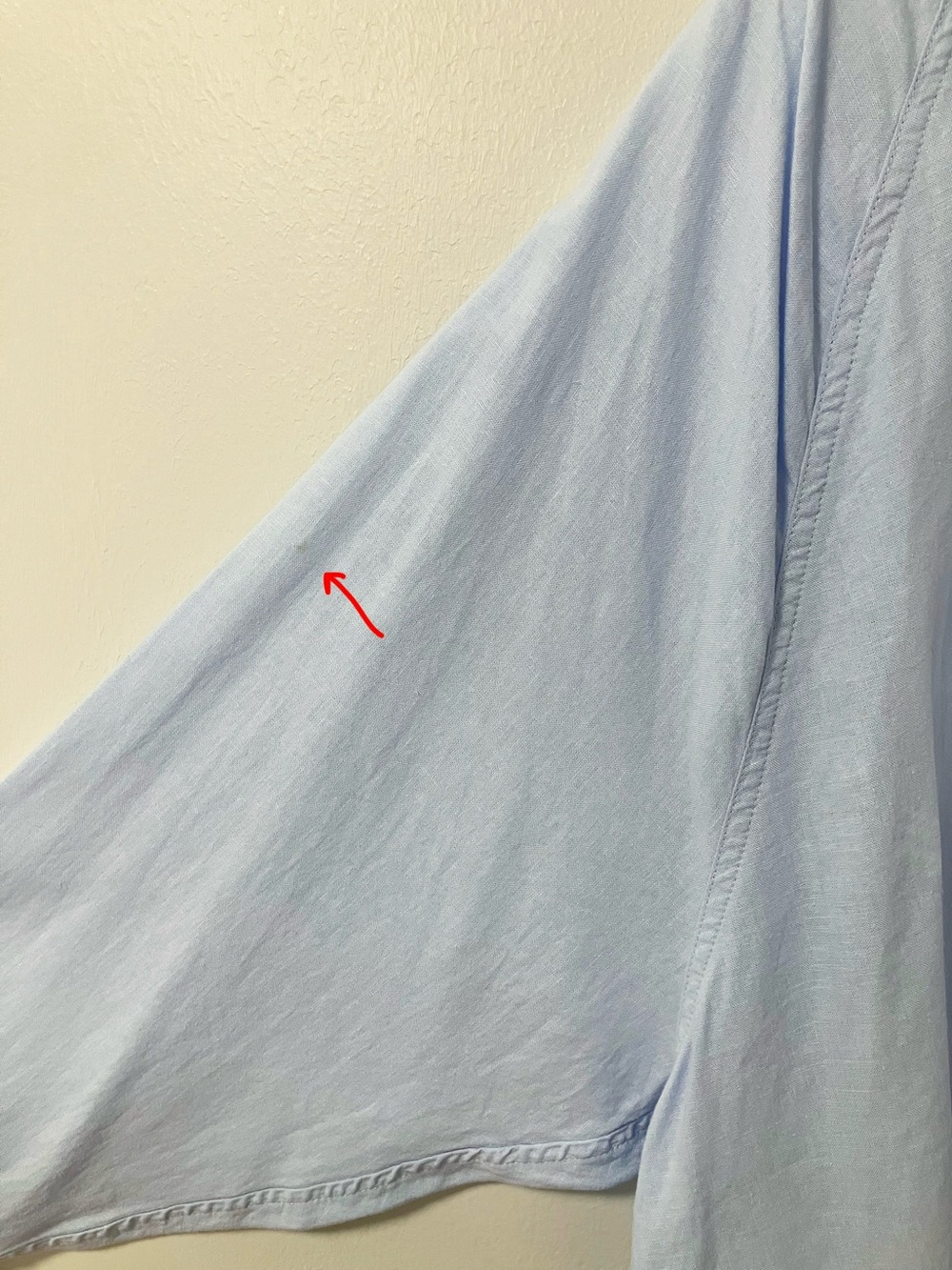 Aerie | Blue Gauzy Linen Oversized Button Up Shirt L Comfy Cozy Minimalist - Picture 4 of 6